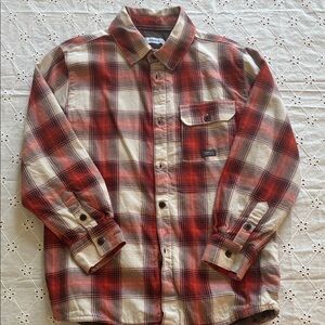 Mayoral Red and Beige Plaid Kids Button-Down Shirt